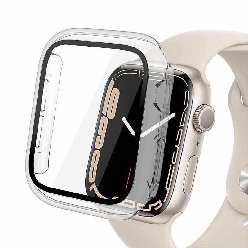 Case para Apple Watch 45MM (Series 7/ 8/9) - Armor - acompanha película integrada na case - Transparente - Gshield