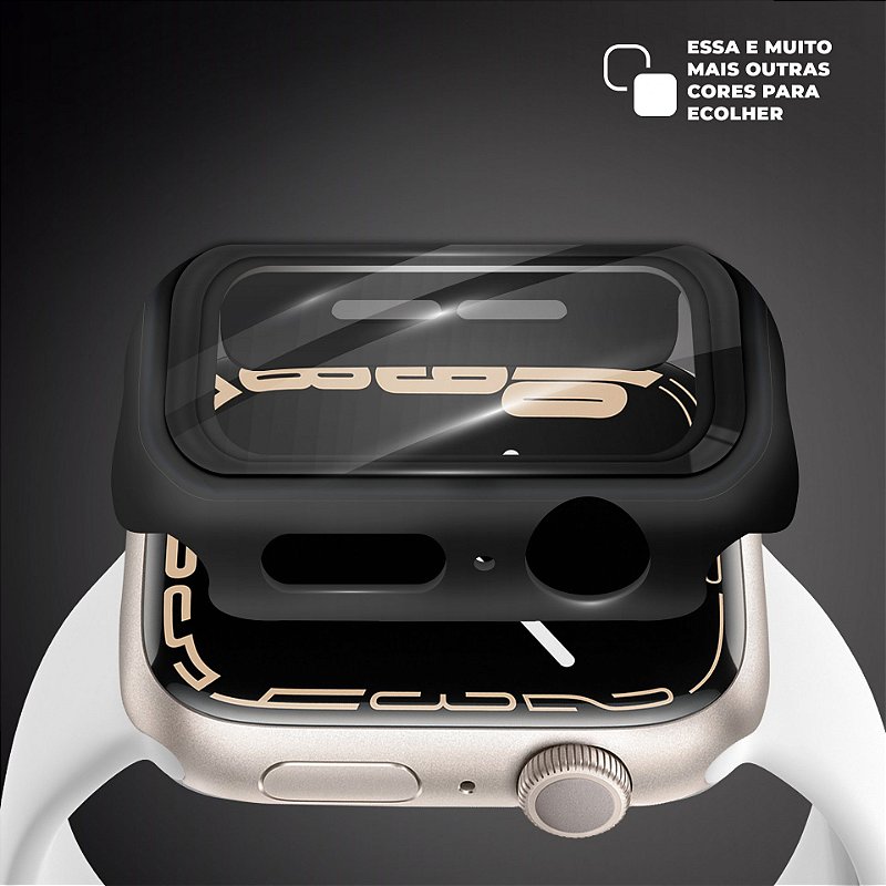 Case para Apple Watch 41MM (Series 7/8/9) - Armor - acompanha película integrada na case - Preta - Gshield