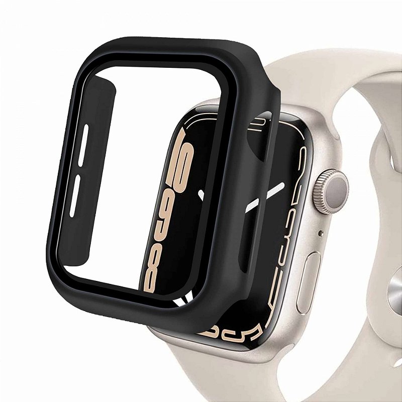 Case para Apple Watch 41MM (Series 7/8/9) - Armor - acompanha película integrada na case - Preta - Gshield