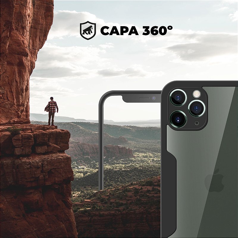 Capa 360 para iPhone 11 Pro Max - Preta - Frente e Verso - Gshield