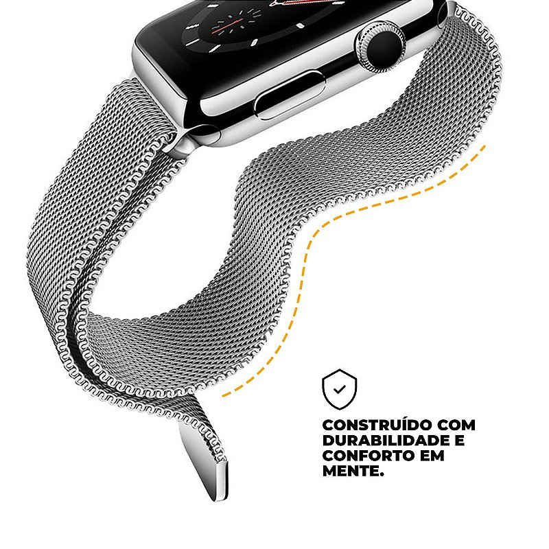 Pulseira de Milanese para Apple Watch 42 / 44 / 45 MM Prata - Gshield - foto 3