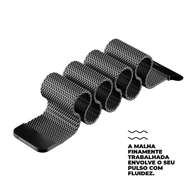 Pulseira de Milanese para Apple Watch 42 / 44 / 45MM Preta - Gshield