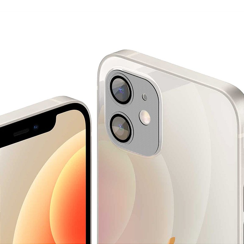 Protetor de Lente de Câmera de Alumínio para iPhone 12 Mini - Prata - Gshield