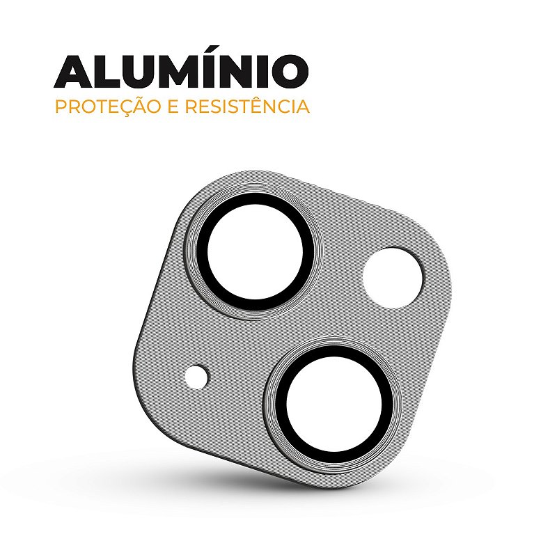 Protetor de Lente de Câmera de Alumínio para iPhone 13 Mini - Prata - Gshield