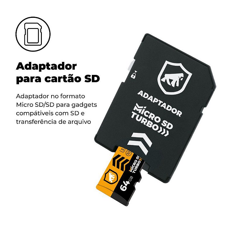 Cartão de memória 64GB para GoPro + Adaptadores - Gshield