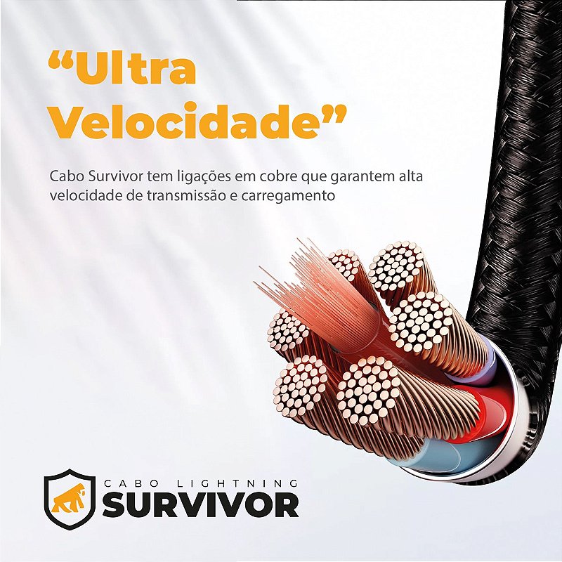 Cabo Survivor para Lightning / USB 1,5m - Gshield - foto 5