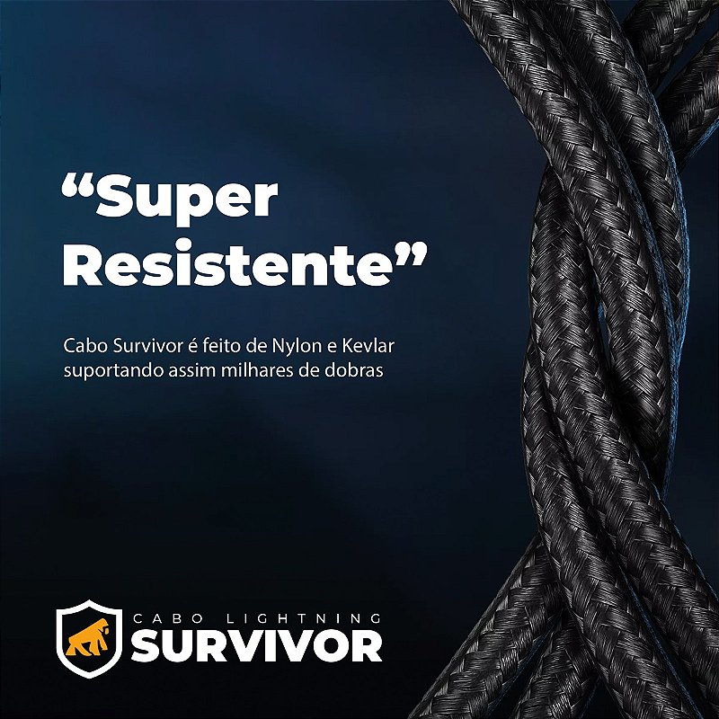 Cabo Survivor para Lightning / USB 1,5m - Gshield - foto 4