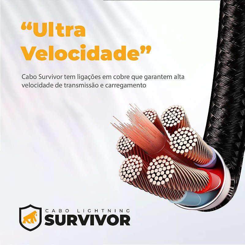 Cabo Survivor para Lightning / Tipo C - 1,5m - Gshield - foto 5