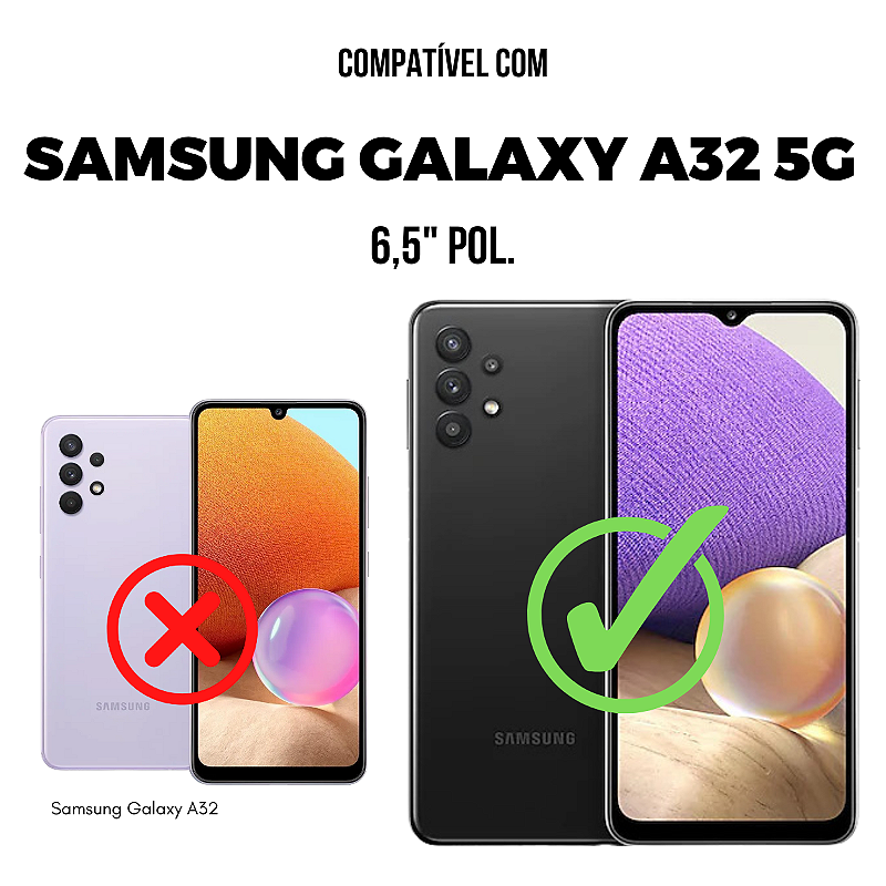 Capa 360 para Samsung Galaxy A32 5G - Preta - Frente e Verso - Gshield