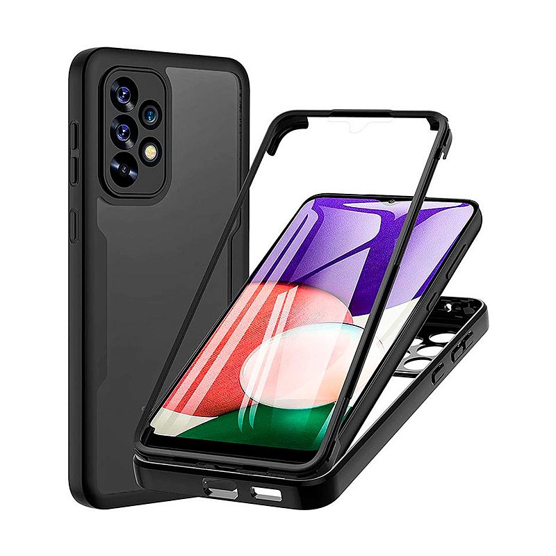 Capa 360 para Samsung Galaxy A32 5G - Preta - Frente e Verso - Gshield