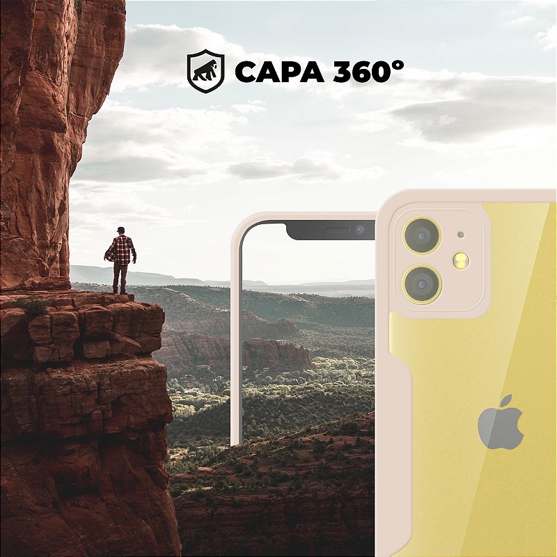 Capa 360 para iPhone 11 - Rosa - Frente e Verso - Gshield