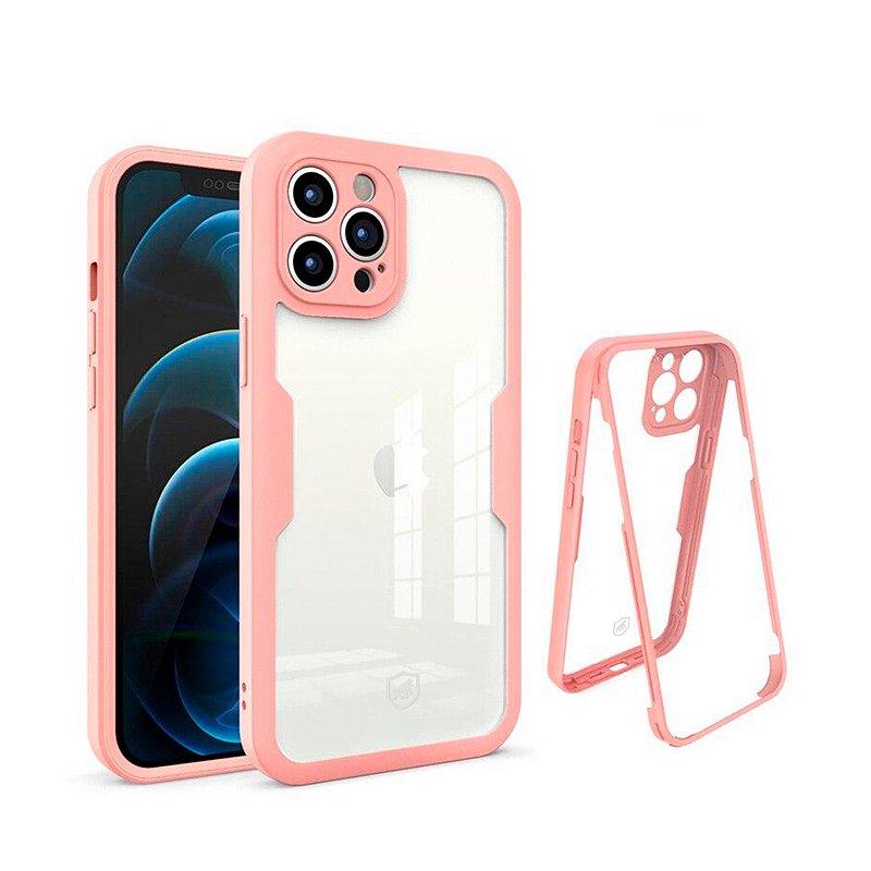 Capa 360 para iPhone 11 Pro Max - Rosa - Frente e Verso - Gshield