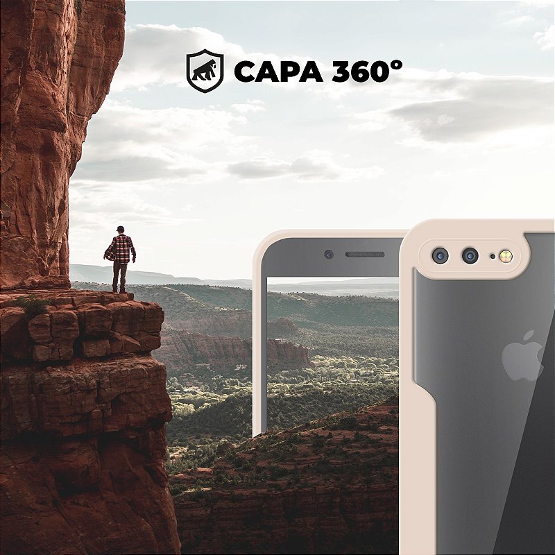 Capa 360 para iPhone 7 Plus / 8 Plus - Rosa - Frente e Verso - Gshield - foto 9
