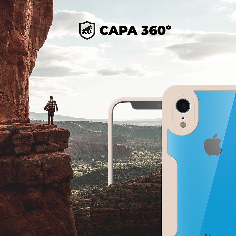 Capa 360 para iPhone XR - Rosa - Frente e Verso - Gshield