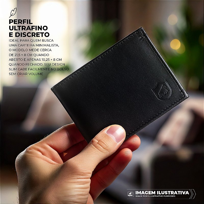 Carteira de Couro masculina - Porta cartão - Ultra Slim - Gshield - foto 6