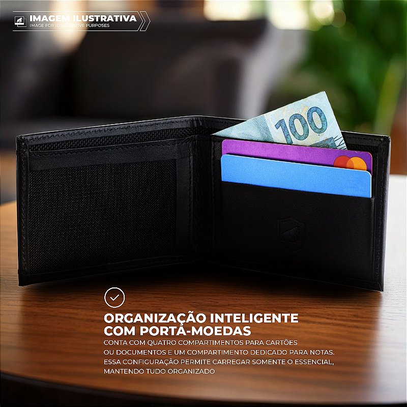Carteira de Couro masculina - Porta cartão - Ultra Slim - Gshield - foto 2