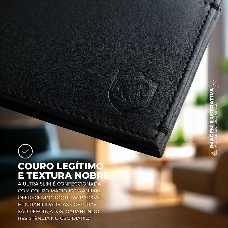 Carteira de Couro masculina - Porta cartão - Ultra Slim - Gshield - foto 4