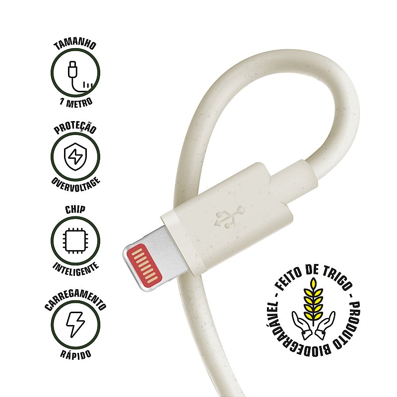 Cabo GreenEcoo USB / Lightning - 1M - Gshield - foto 2