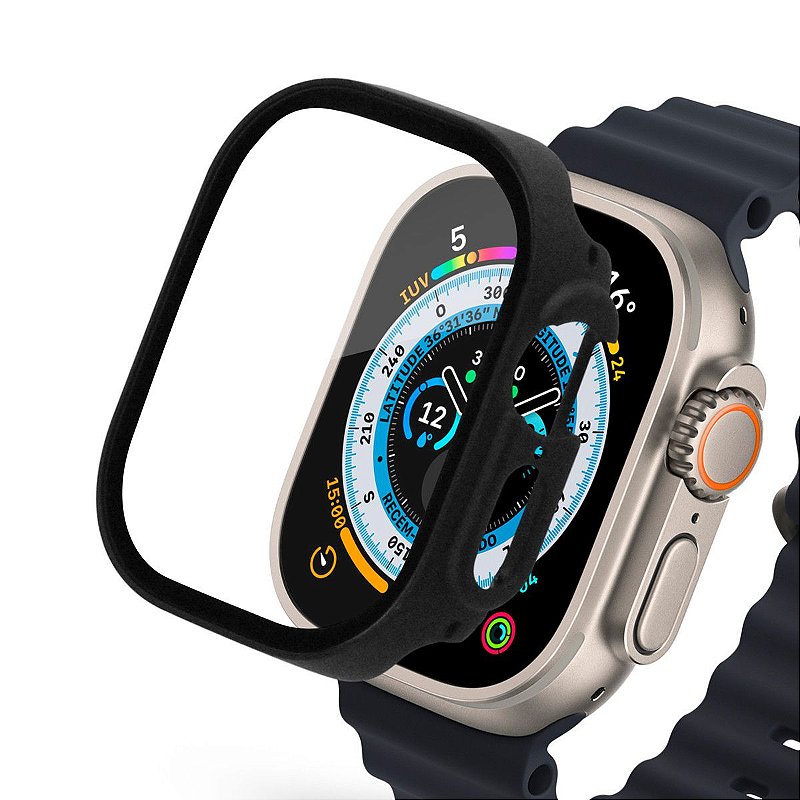 Case para Apple Watch Ultra 49MM (Series 1ª geração/2ª geração/3ª geração) Preta - Armor - acompanha película integrada na case - Gshield