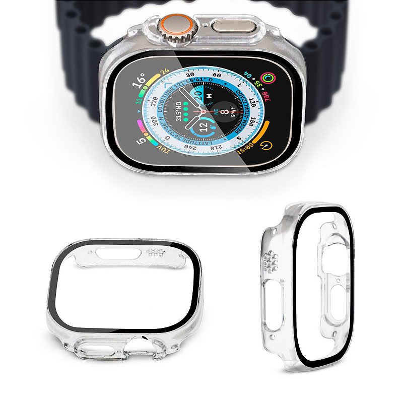 Case para Apple Watch Ultra 49MM (Series 1ª geração/2ª geração/3ª geração) Transparente - Armor - acompanha película integrada na case - Gshield