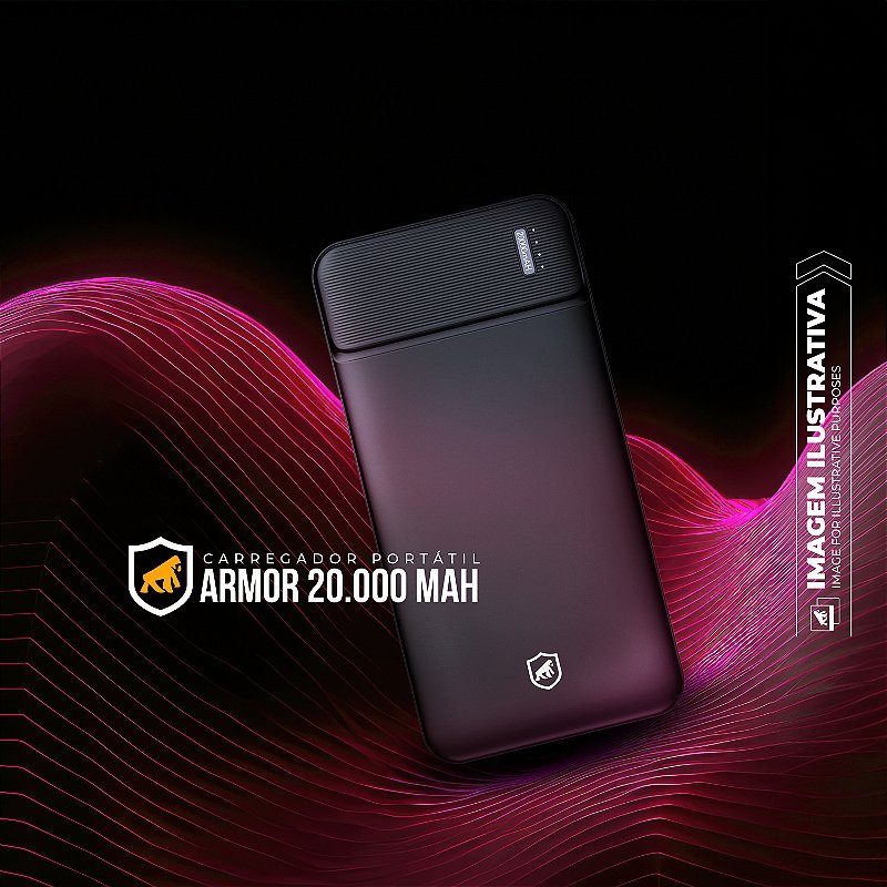 Carregador Portátil Armor - 20.000mAh - Gshield - foto 6