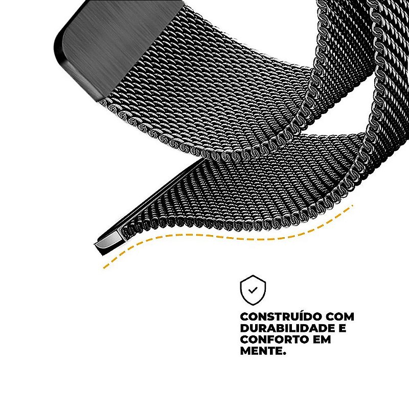 Pulseira de Milanese Para Apple Watch 49MM Preta - Gshield - foto 3
