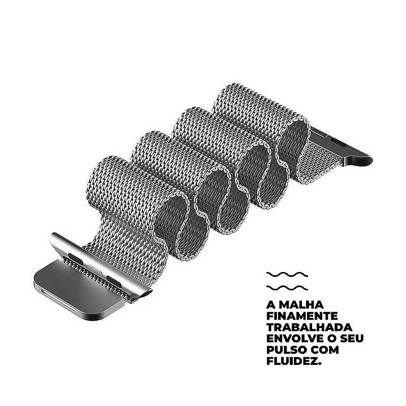 Pulseira de Milanese Para Apple Watch 49MM Prata - Gshield - foto 3
