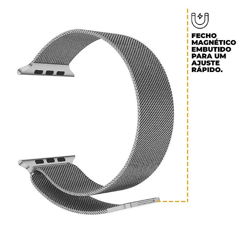 Pulseira de Milanese Para Apple Watch 49MM Prata - Gshield - foto 2