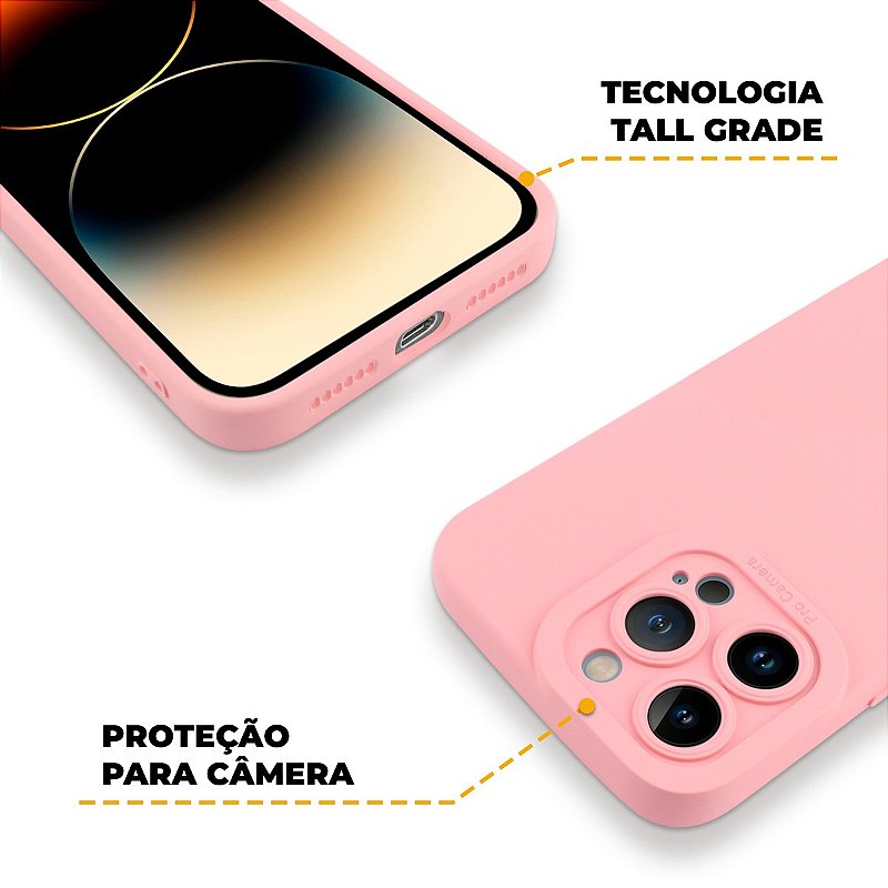Capa para iPhone 14 Pro Max - Rosa - Silicon Cloud - Gshield