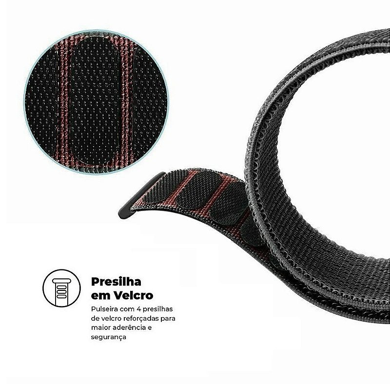Pulseira para Apple Watch Ballistic 49MM - Cinza - Gshield