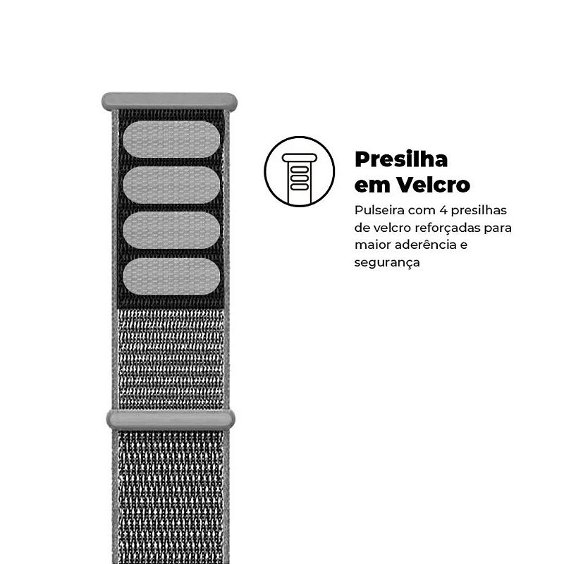 Pulseira para Apple Watch Ballistic 49MM - Cinza - Gshield