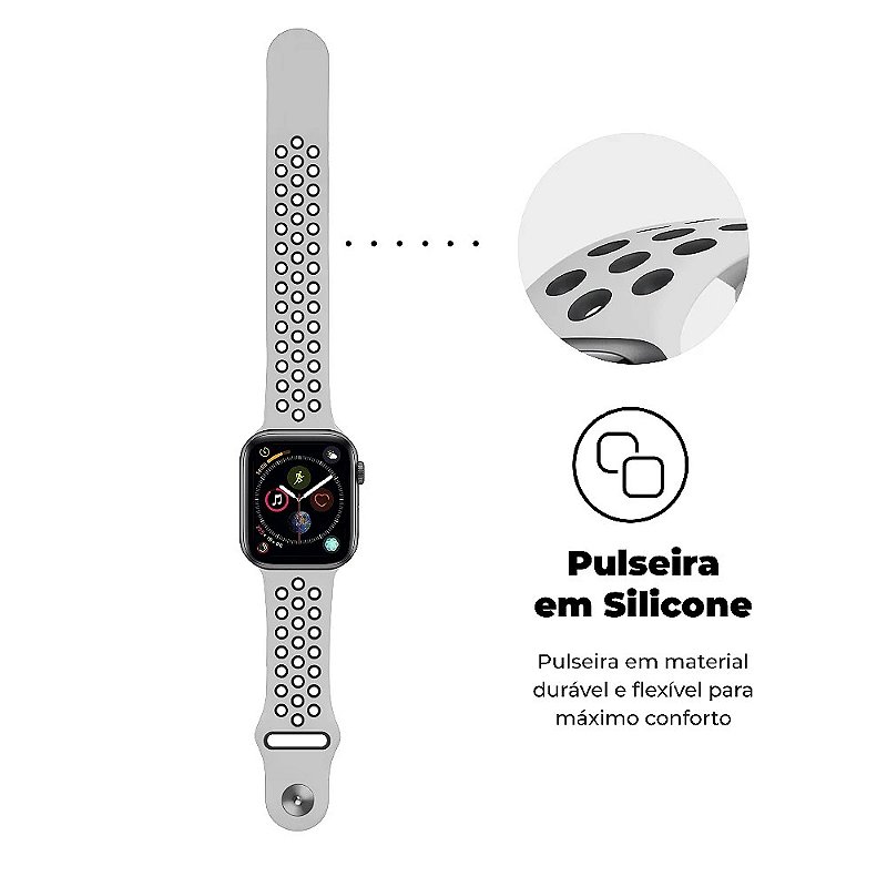 Pulseira para Apple Watch Armor Running 49MM - Branco e Preto - Gshield