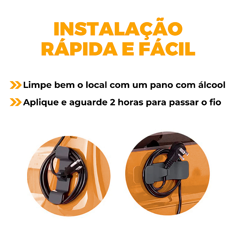 Organizador suporte adesivo para Fios e Cabos de Eletrodomésticos / Eletrônicos - foto 6