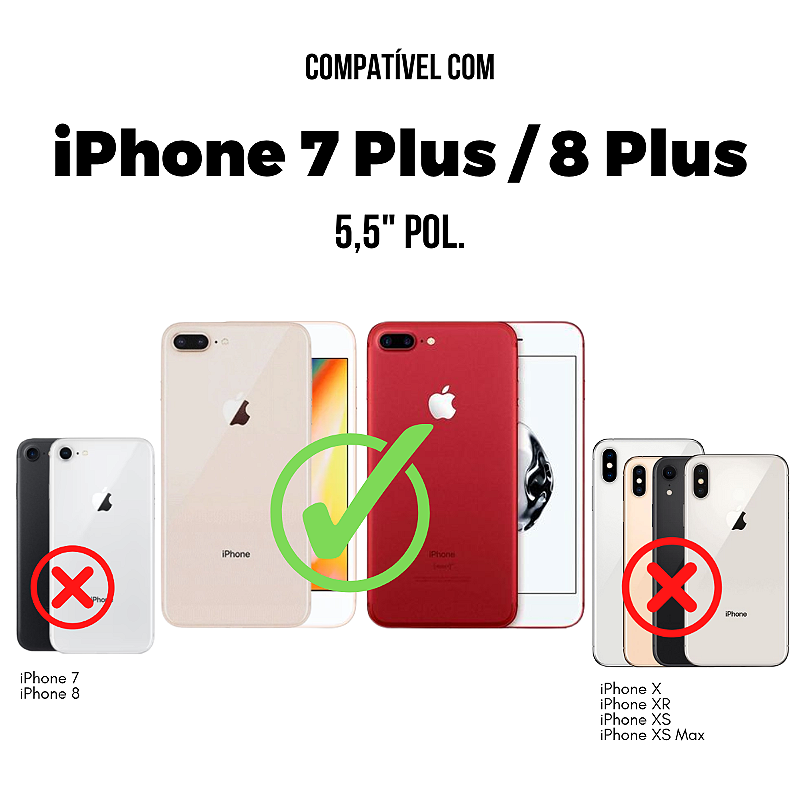 Película para iPhone 7 Plus e 8 Plus - Vidro Dupla - Gshield