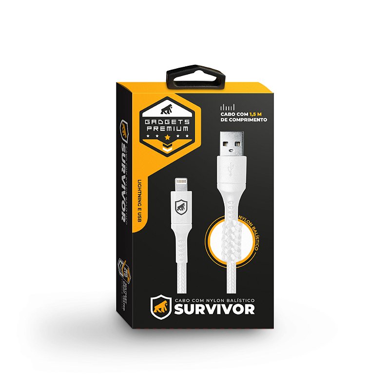 Cabo Survivor para Lightning / USB - 1,5m - Branco - Gshield - foto 6