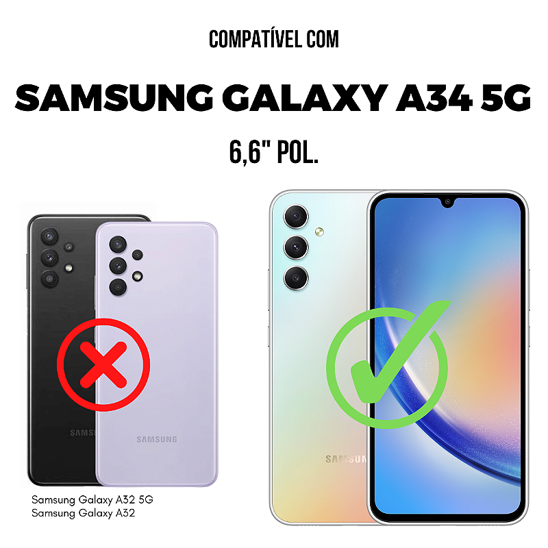 Capa para Samsung Galaxy A34 5G - Symetric Preta - Gshield