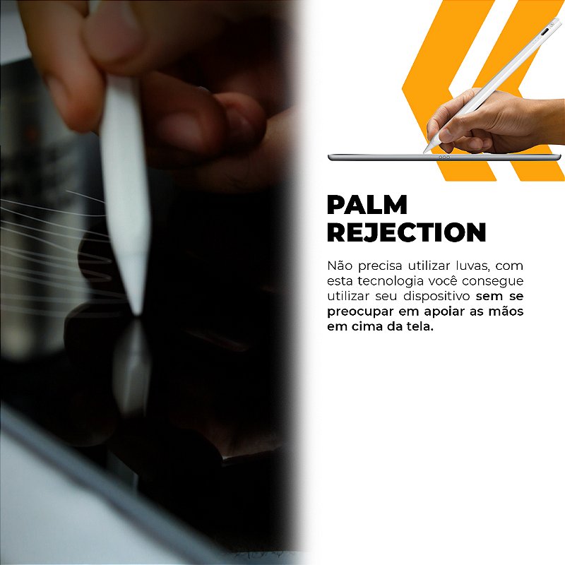 Caneta Touch Capacitiva Pro com Palm Rejection e traço adaptável - Branca - Gshield