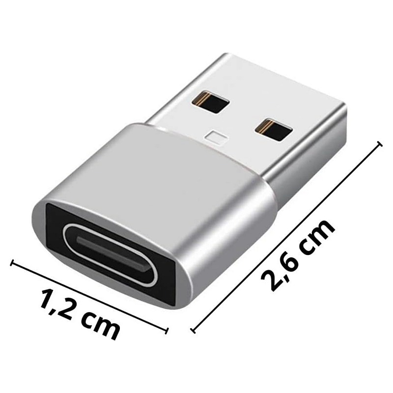 Adaptador Tipo C / USB - Prata - Gshield - foto 3