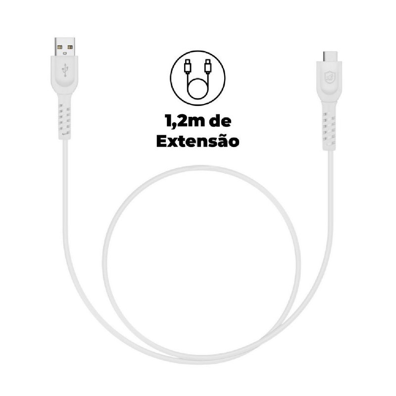 Cabo para controle Playstation 4 USB - Dual Shock Branco 1,2m - Gshield - foto 2