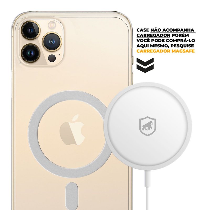 Kit Capa Magsafe e Pelicula Dual Glass Preta para iPhone 13 Pro - Gshield