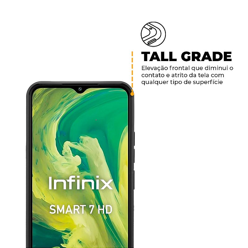 Capa para Infinix Smart 7 - Symetric Preta - Gshield