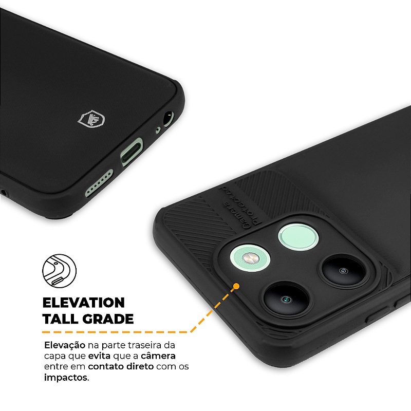 Capa para Infinix Smart 7 - Symetric Preta - Gshield