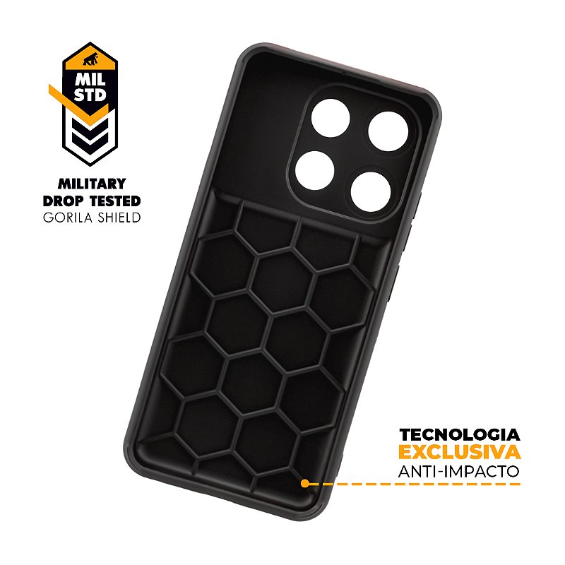 Capa para Infinix Smart 7 - Symetric Preta - Gshield