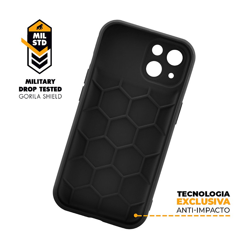 Capa para iPhone 15 - Symetric Preta - Gshield - foto 5