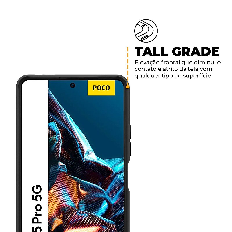 Capa para Poco X5 Pro 5G - Symetric Preta - Gshield