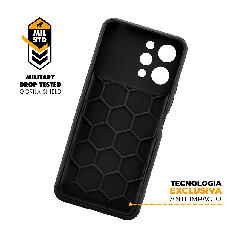 Capa para Redmi 12 - Symetric Preta - Gshield