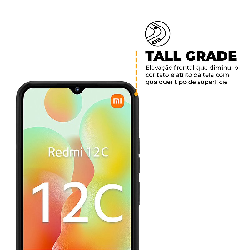 Capa para Redmi 12C - Symetric Preta - Gshield - foto 2