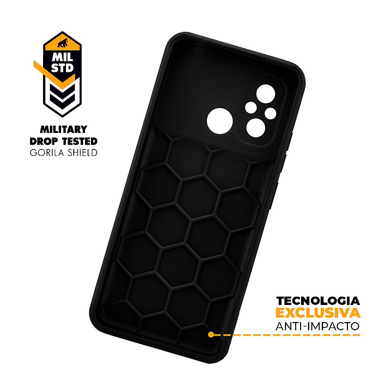 Capa para Redmi 12C - Symetric Preta - Gshield - foto 4