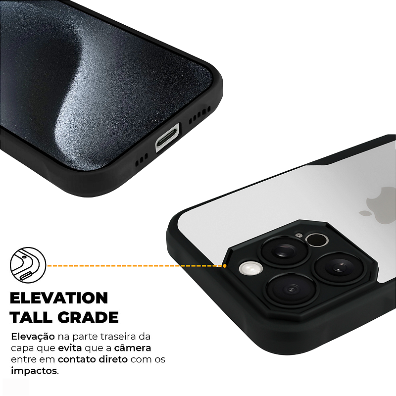 Capa para iPhone 15 Pro - Dual Shock Sense Preta - Gshield - foto 3