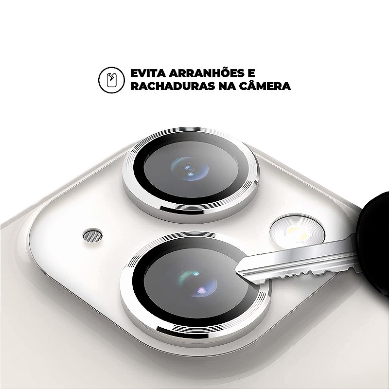 Protetor de Lente para iPhone 14 - One Armor - Frame para câmera - Prata - Gshield